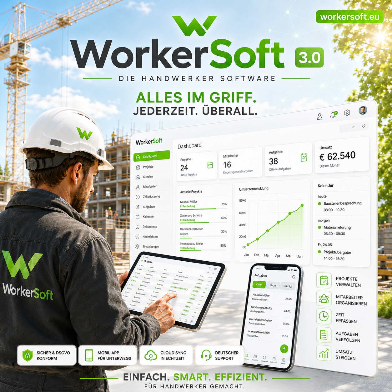WorkerSoft Handwerkersoftware für Handwerker